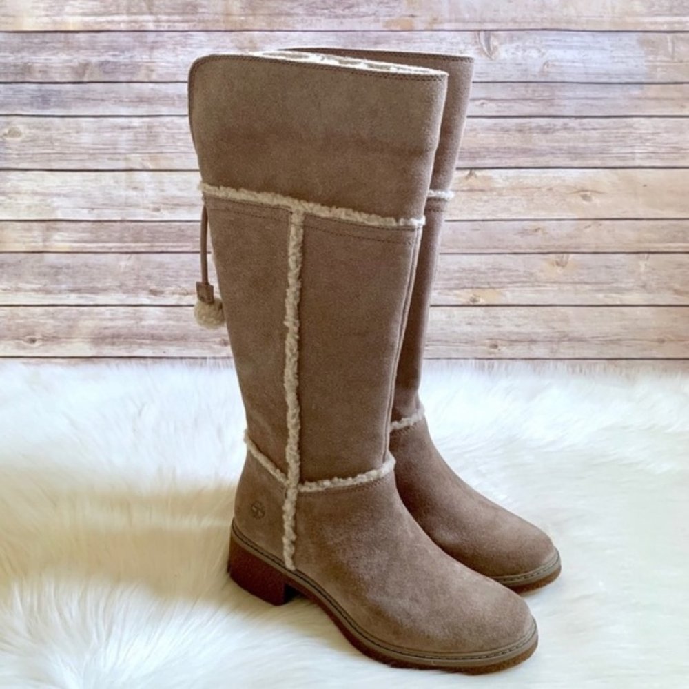 Timberland Women's Brinda Taupe Suede Tall Boots A22DH ALL SIZES - Picture 9 of 15